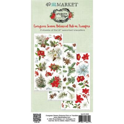 49 And Market Evergreen Season -  Botanical Rub-On Transfers